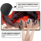 Red Warrior Large Desk Mat, Desk Pad, Mouse Pad