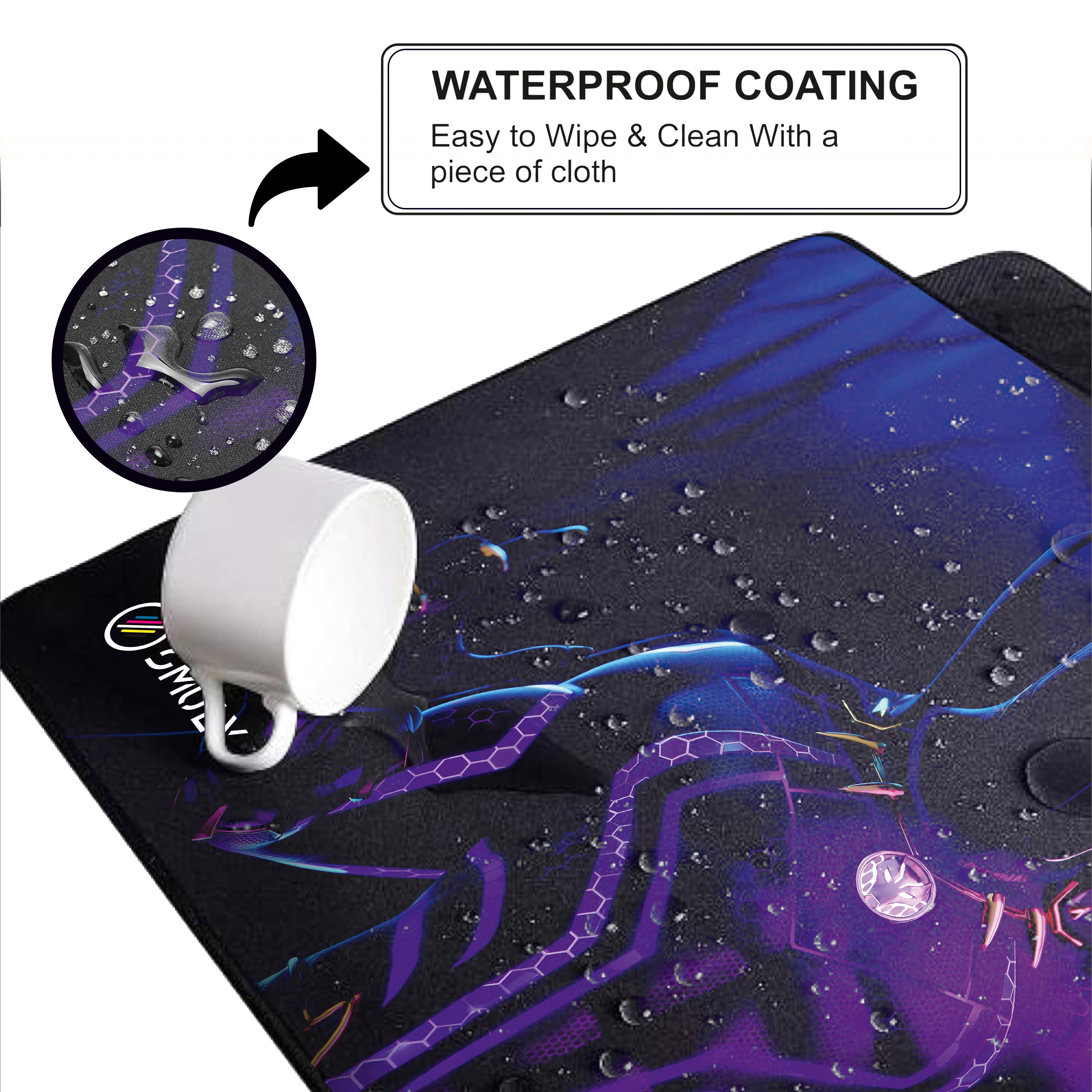 Purple Superhero Large Desk Mat, Desk Pad, Mouse Pad