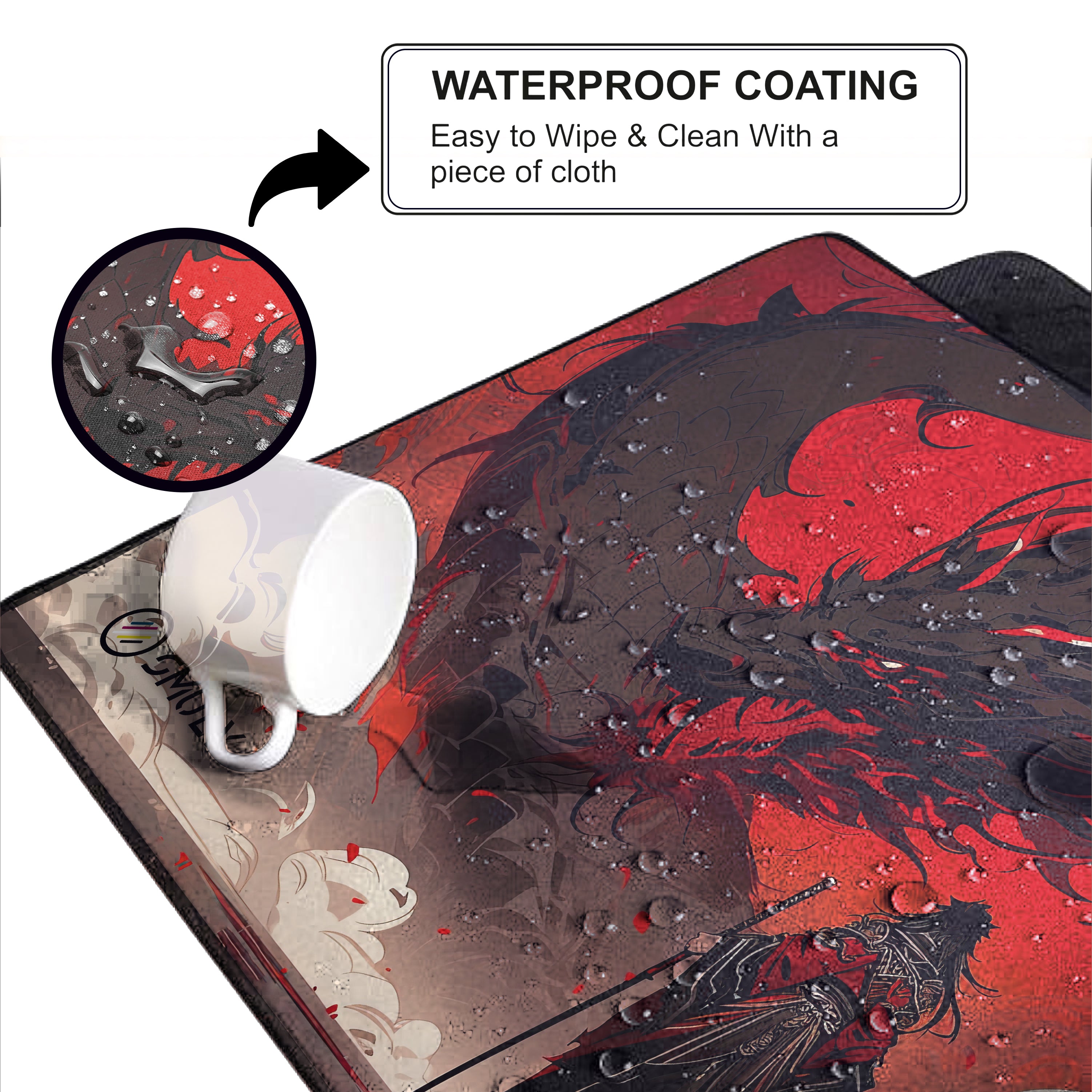Red Warrior Large Desk Mat, Desk Pad, Mouse Pad