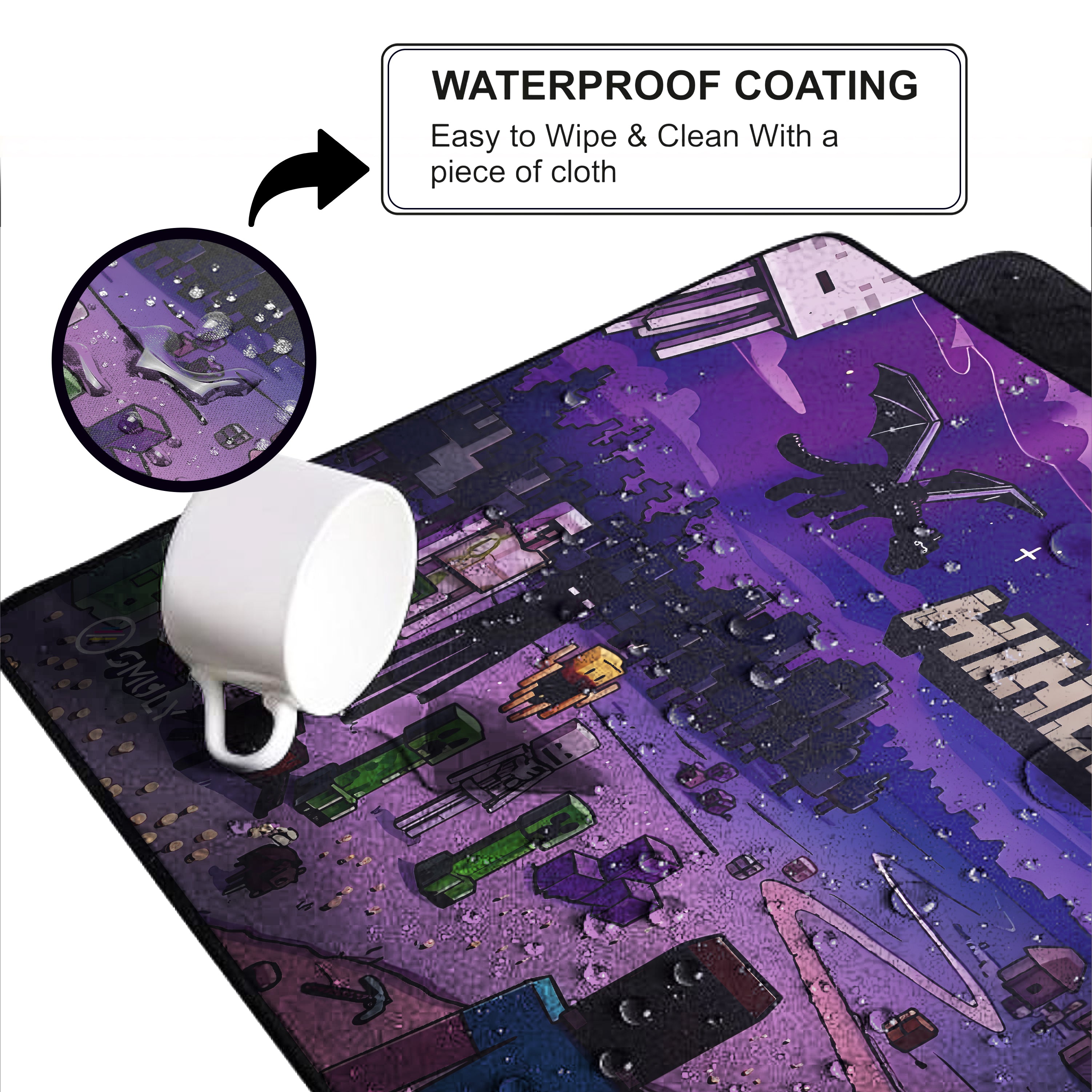 Block World Gaming Large Desk Mat, Desk Pad, Mousepad