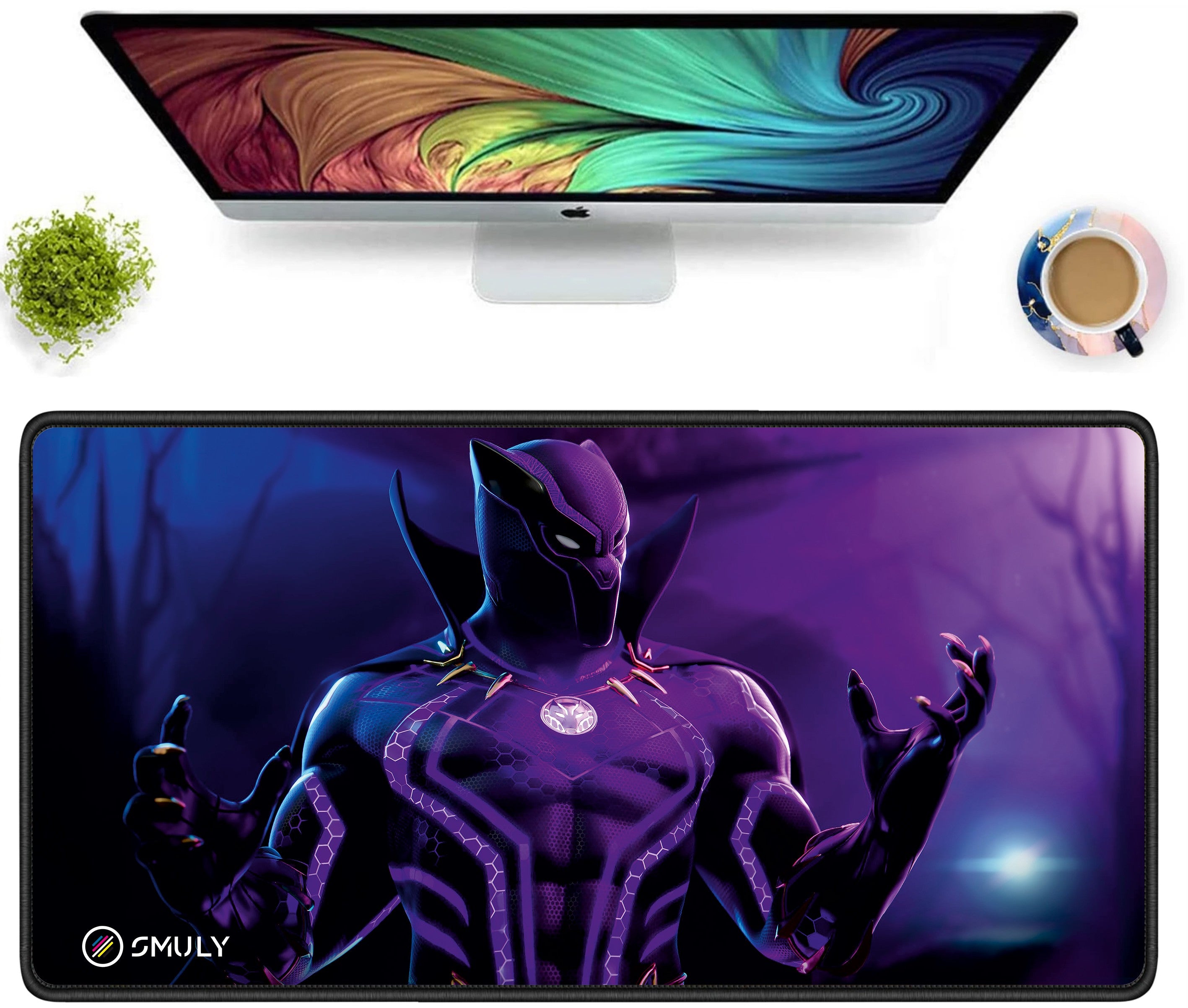 Purple Superhero Large Desk Mat, Desk Pad, Mouse Pad