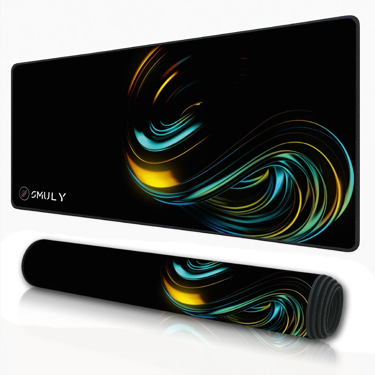 Neon Wave Design Large Desk Mat, Desk Pad, Mouse Pad