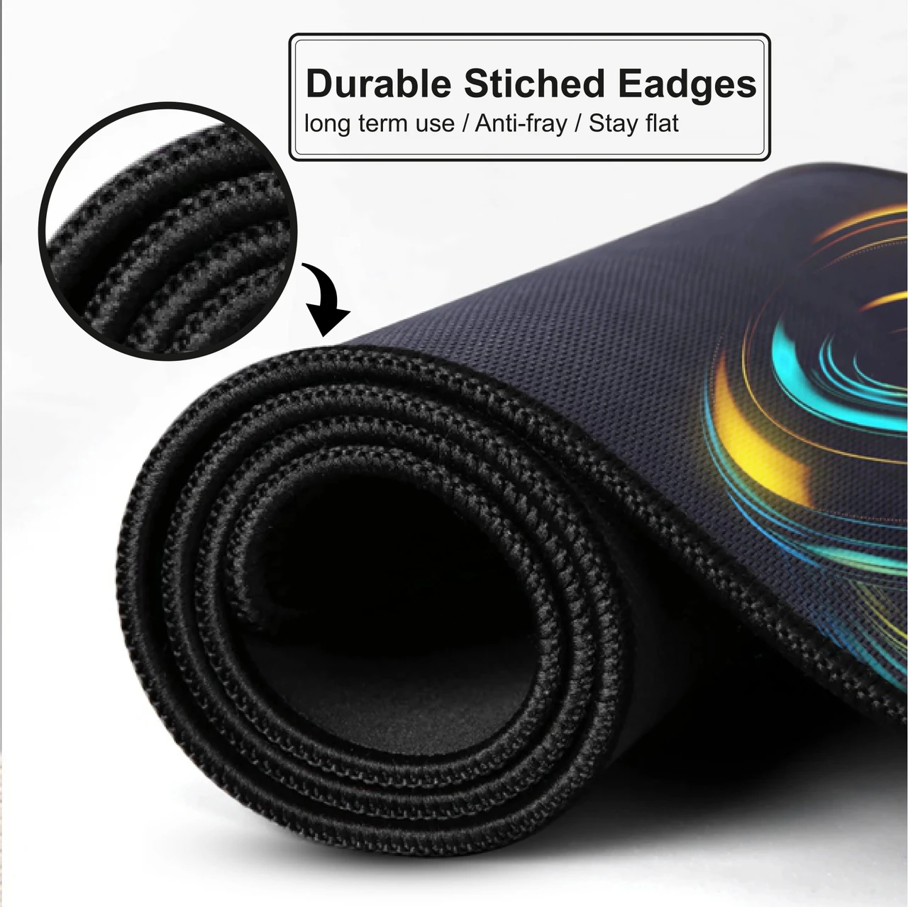 Neon Wave Design Large Desk Mat, Desk Pad, Mouse Pad