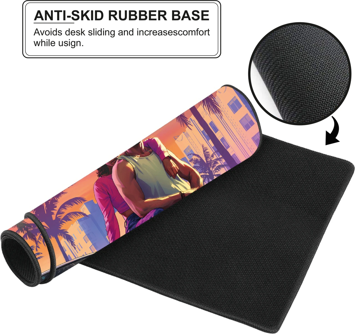 GTA Inspired Large Desk Mat, Desk Pad, Mouse Pad