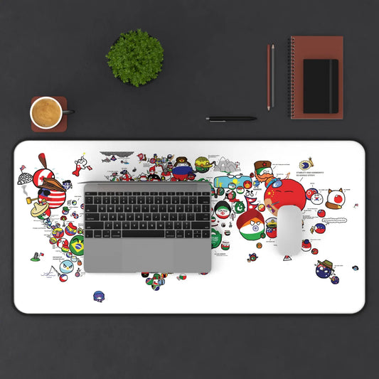 Cartoon World Map Mouse Pad | Funny Gamer Desk Pad