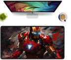 Futuristic Armored Hero Large Desk Mat, Desk Pad, Mouse Pad