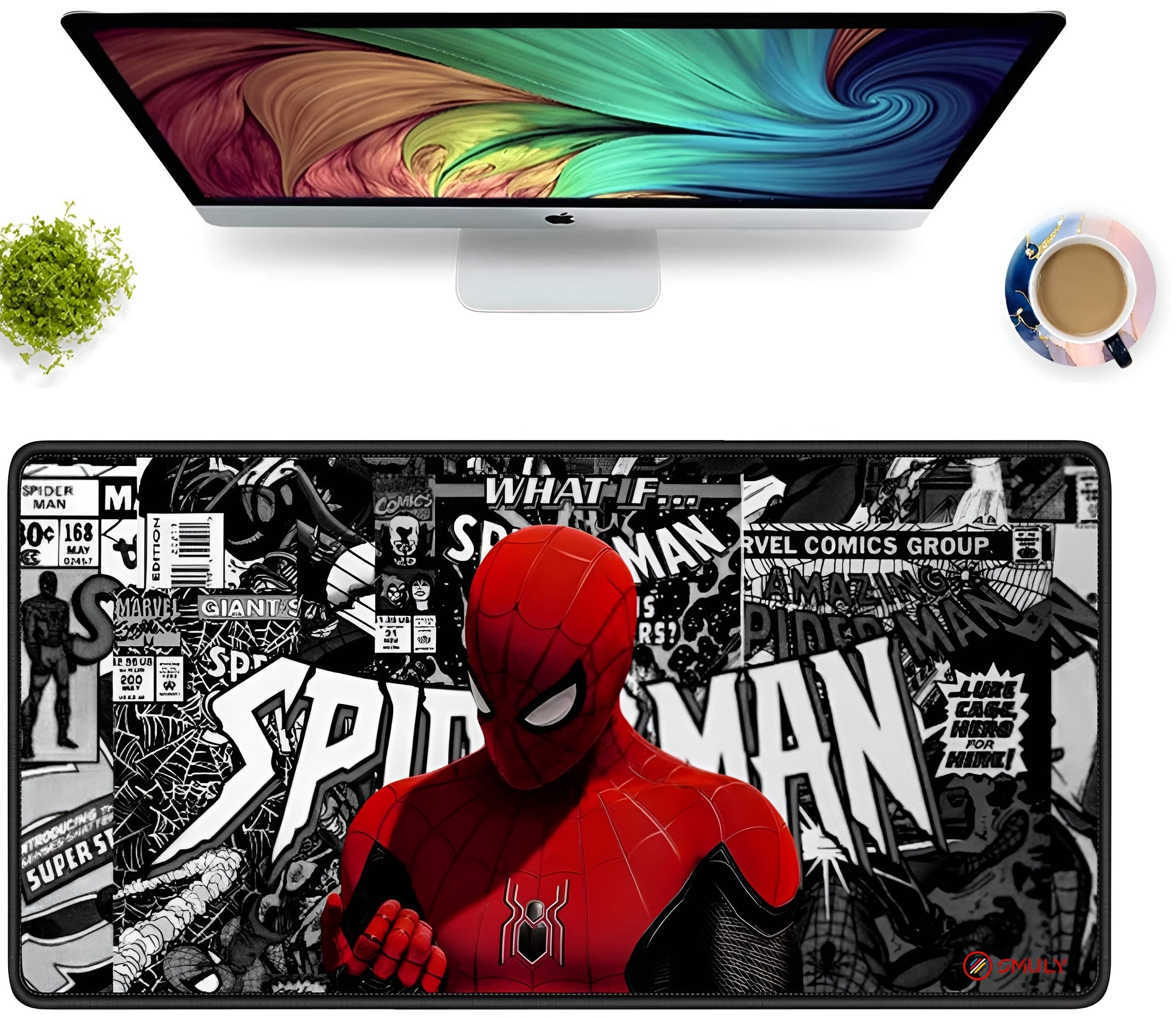 Web Warrior Theme Large Desk Mat, Desk Pad, Mouse Pad