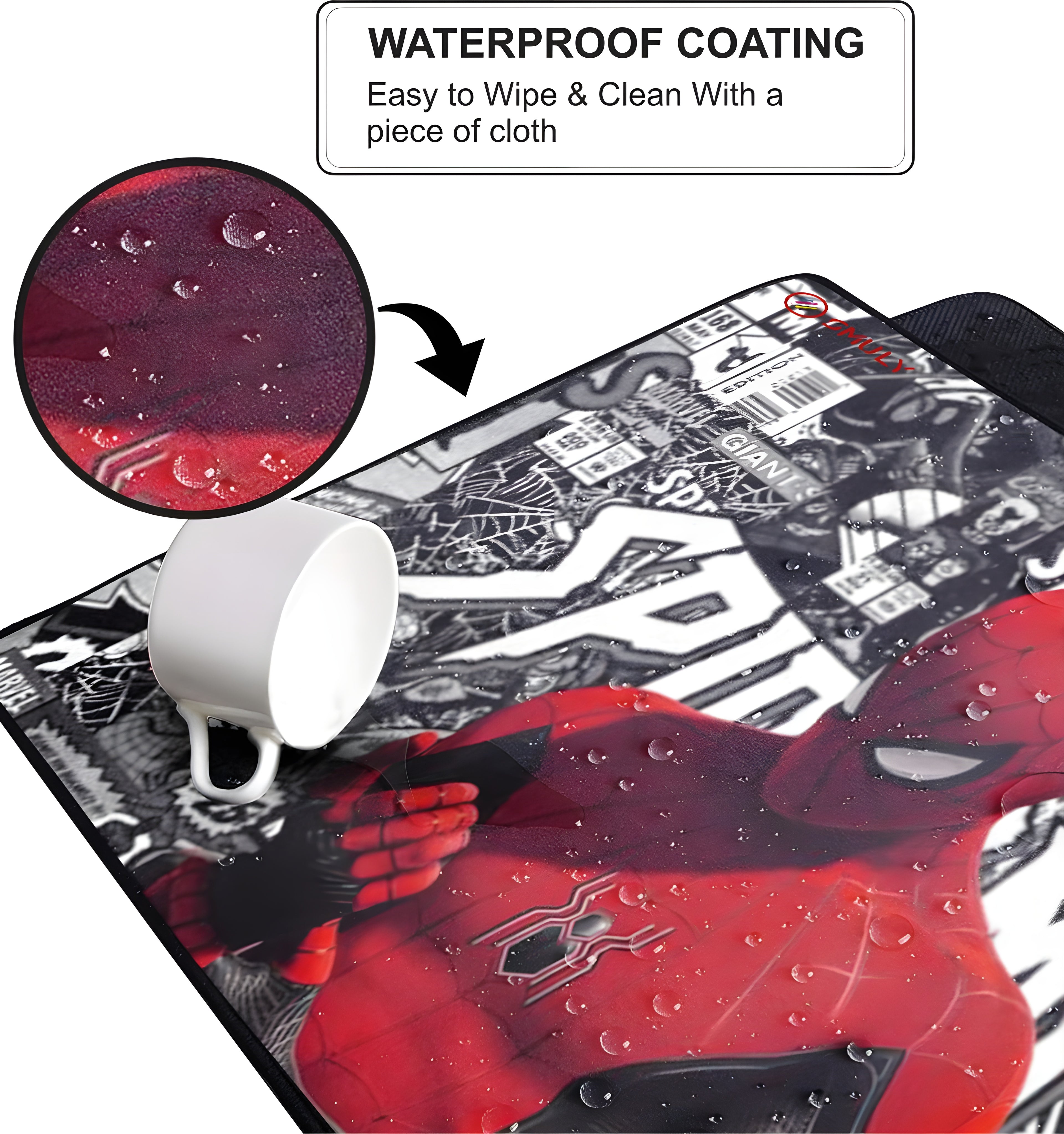 Web Warrior Theme Large Desk Mat, Desk Pad, Mouse Pad